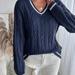 Jersey de punto con escote en V