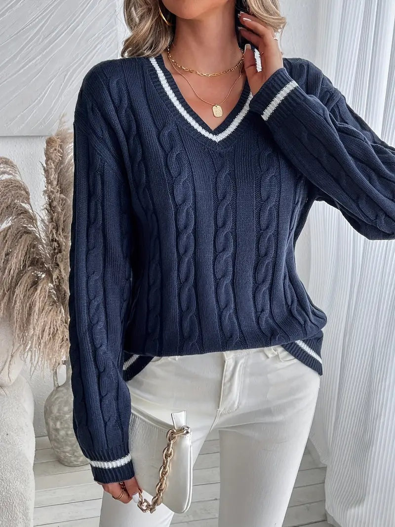 Jersey de punto con escote en V