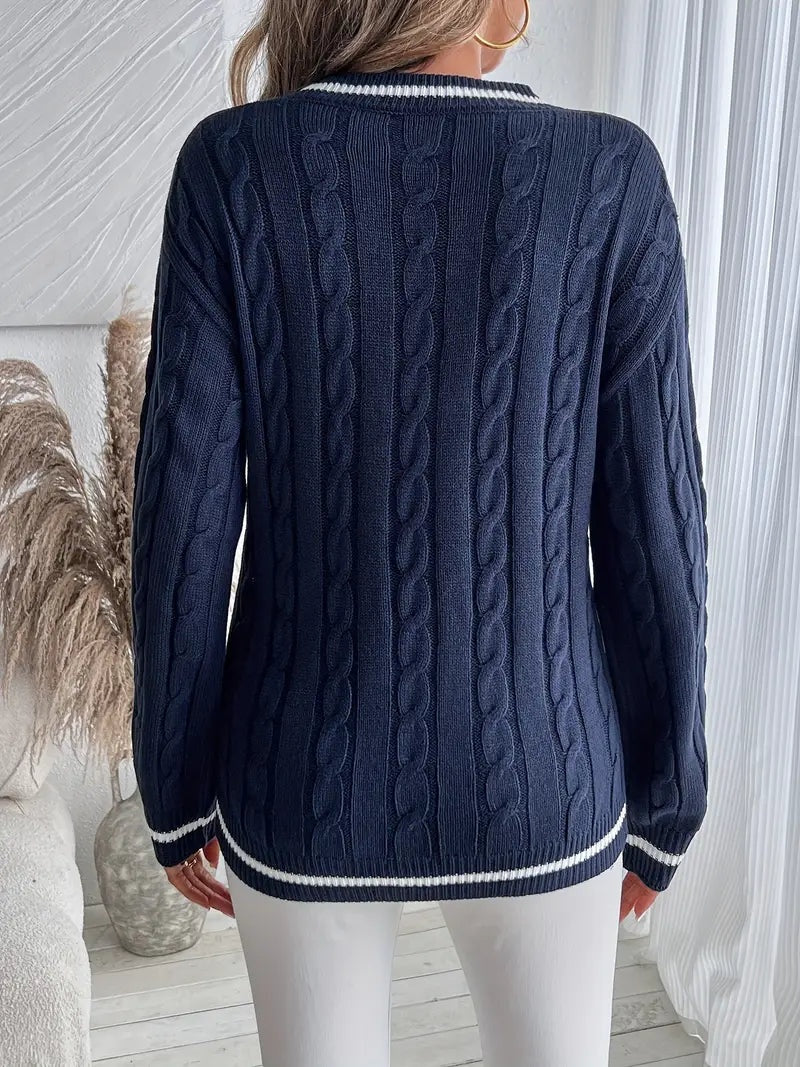 Jersey de punto con escote en V