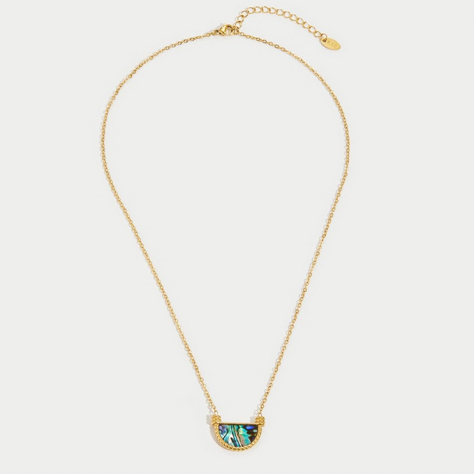 Collar dorado con colgante de cristal - Raúl & Sara Madrid
