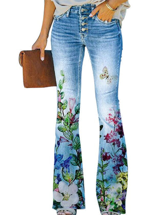 Jeans flare de cintura alta