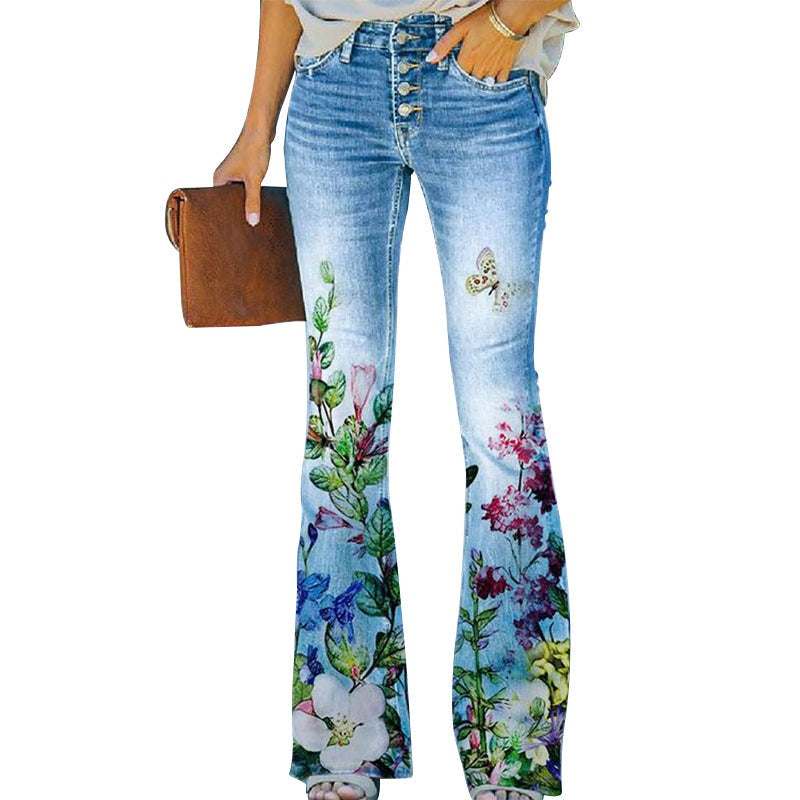 Jeans flare de cintura alta