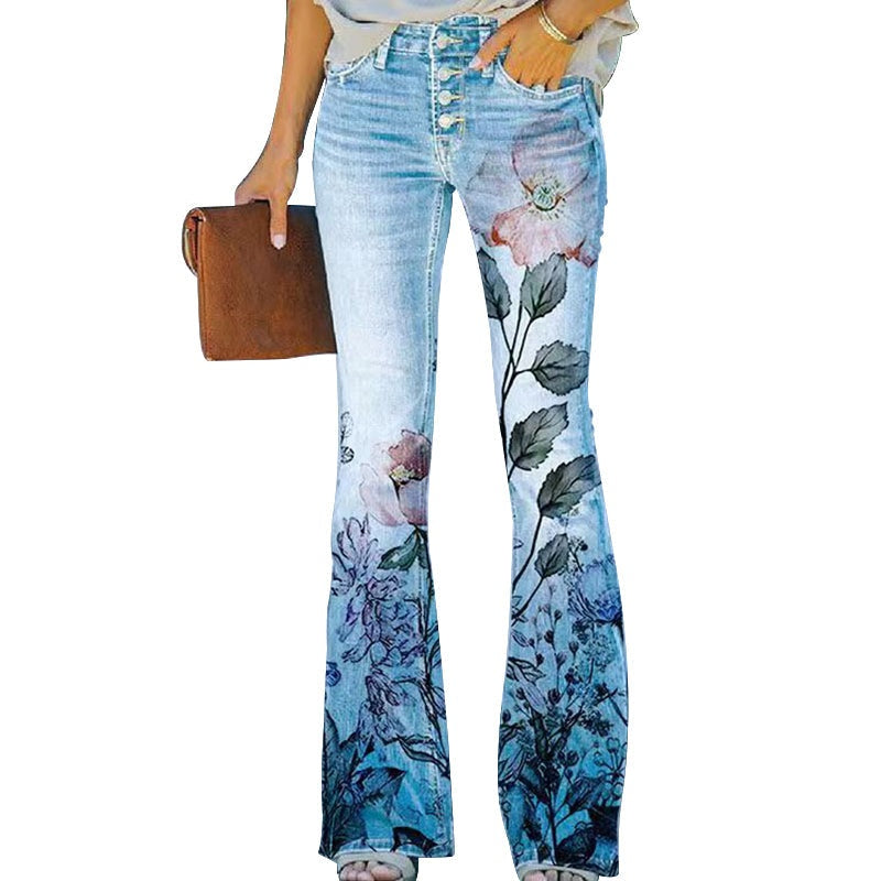 Jeans flare de cintura alta