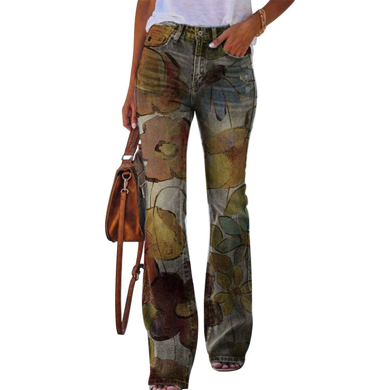 Jeans flare de cintura alta
