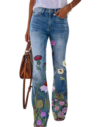 Jeans flare de cintura alta