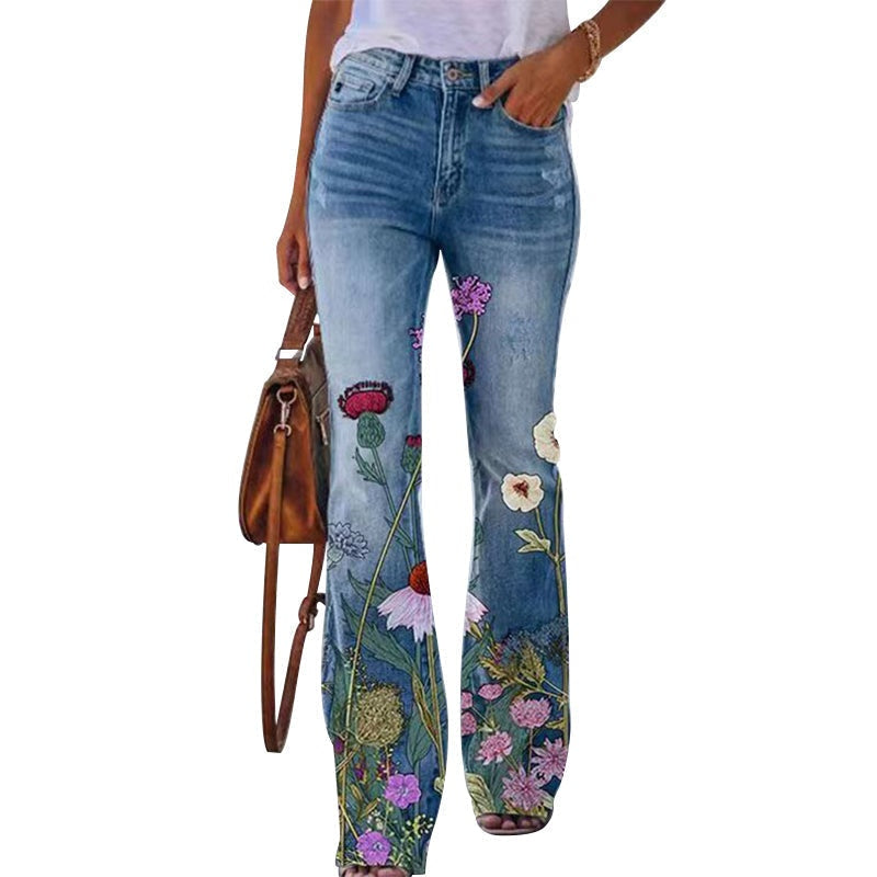 Jeans flare de cintura alta
