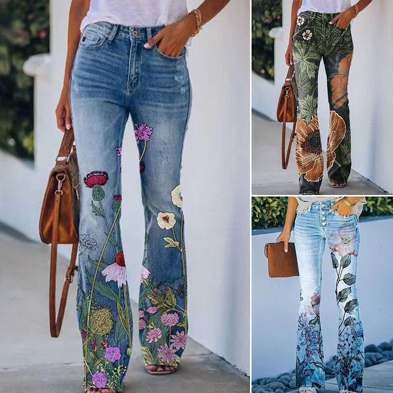 Jeans flare de cintura alta
