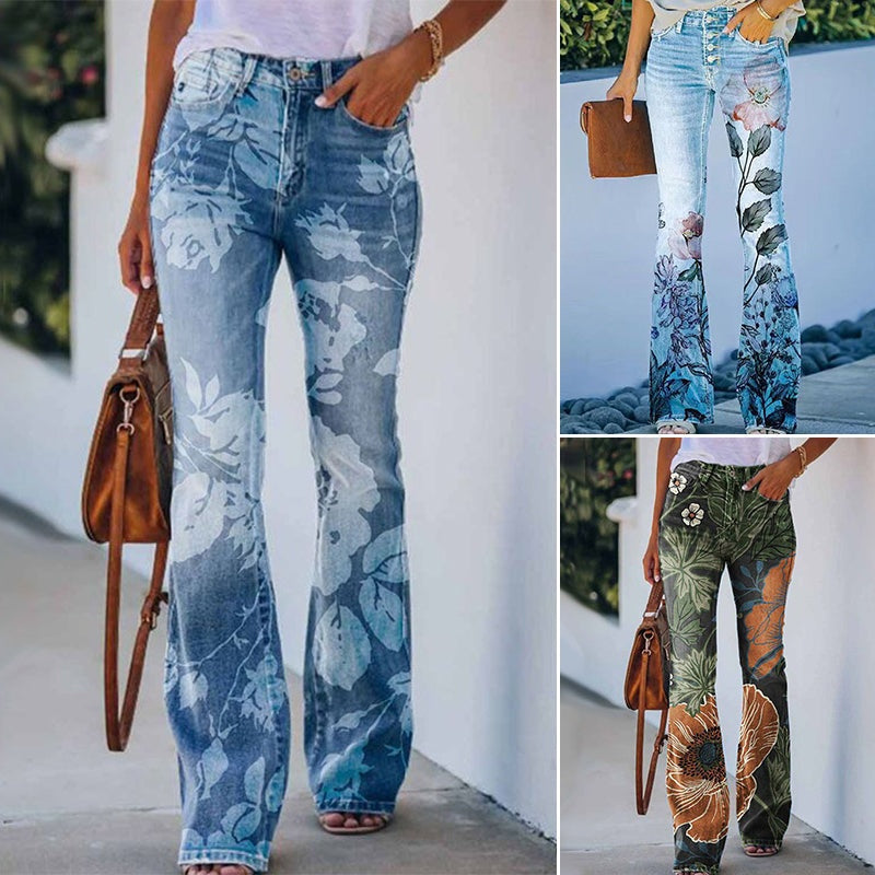 Jeans flare de cintura alta