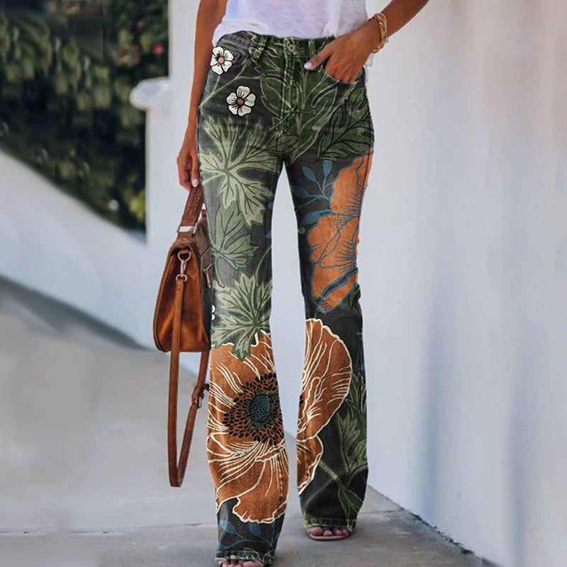 Jeans flare de cintura alta