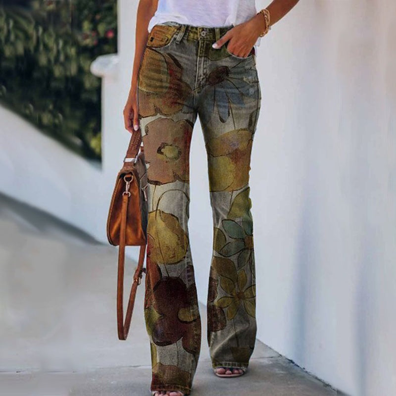 Jeans flare de cintura alta