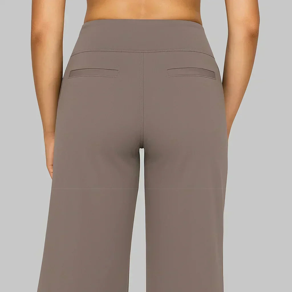 Calista · Pantalones de mujer de pierna ancha en marrón - Raúl & Sara Madrid