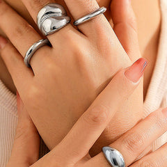Conjunto de 4 Anillos de Metal - Raúl & Sara Madrid