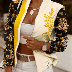 Bomber estampado con cremallera