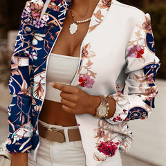 Bomber estampado con cremallera