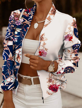 Bomber estampado con cremallera