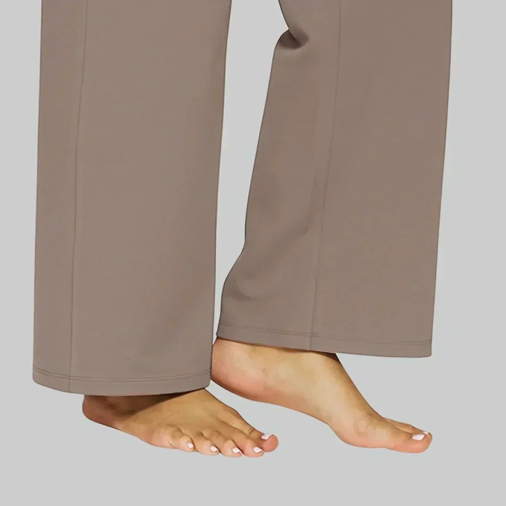 Calista · Pantalones de mujer de pierna ancha en marrón - Raúl & Sara Madrid