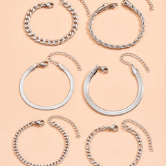 Conjunto de 6 pulseras de cadena cubana - Raúl & Sara Madrid