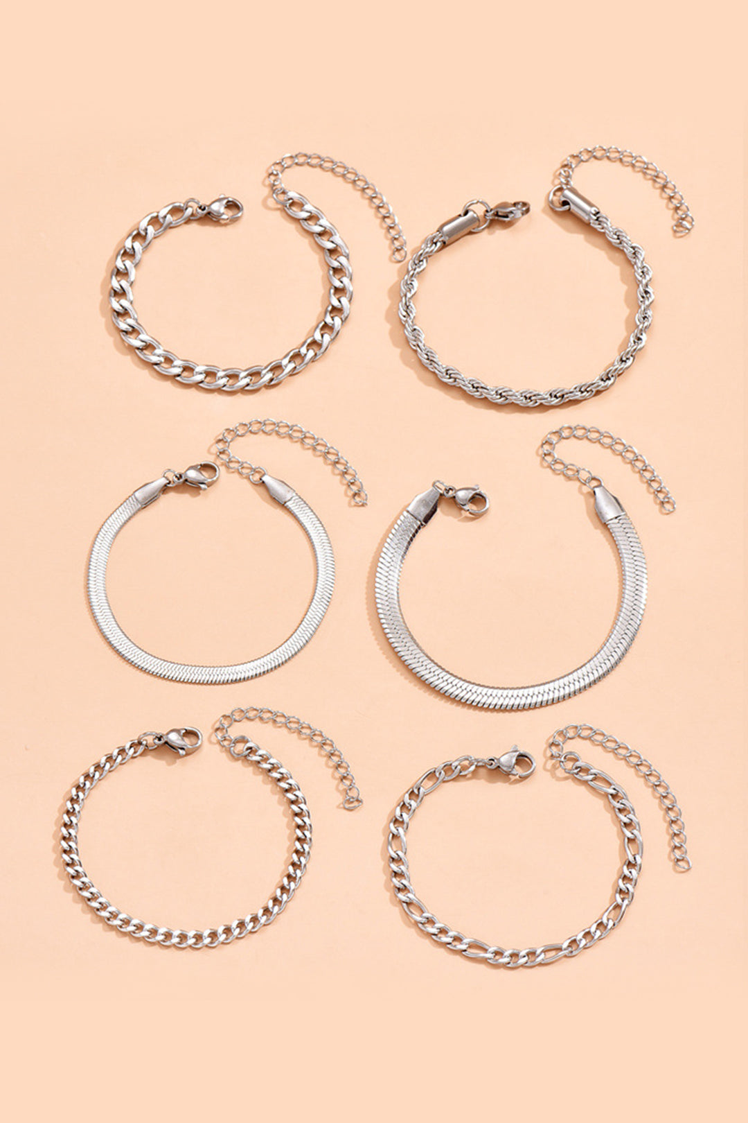 Conjunto de 6 pulseras de cadena cubana - Raúl & Sara Madrid