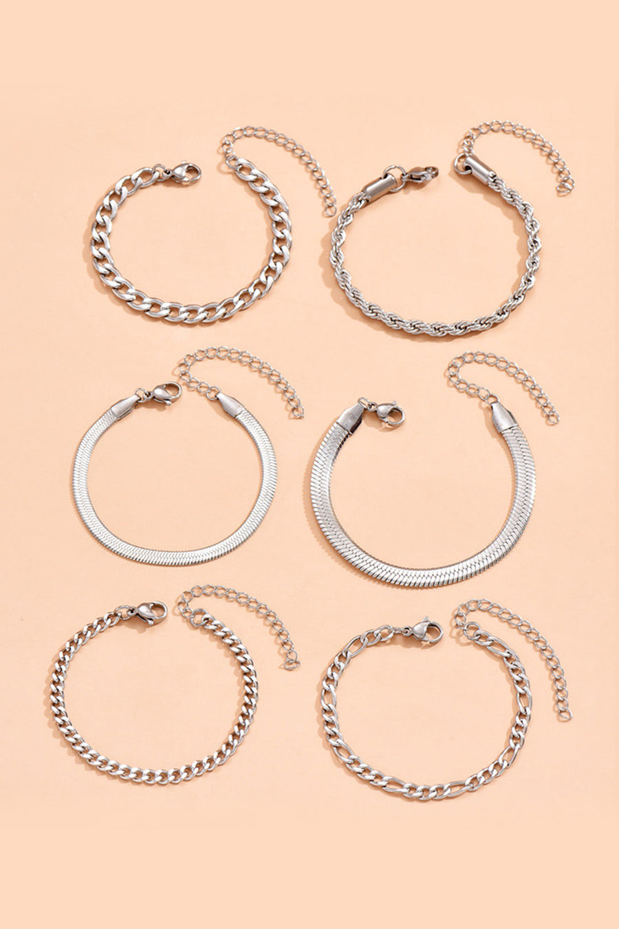 Conjunto de 6 pulseras de cadena cubana - Raúl & Sara Madrid