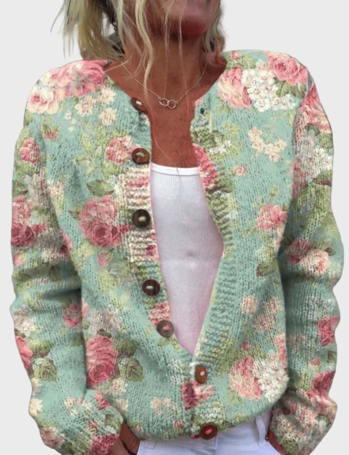 Cozy Floral Knit Vest