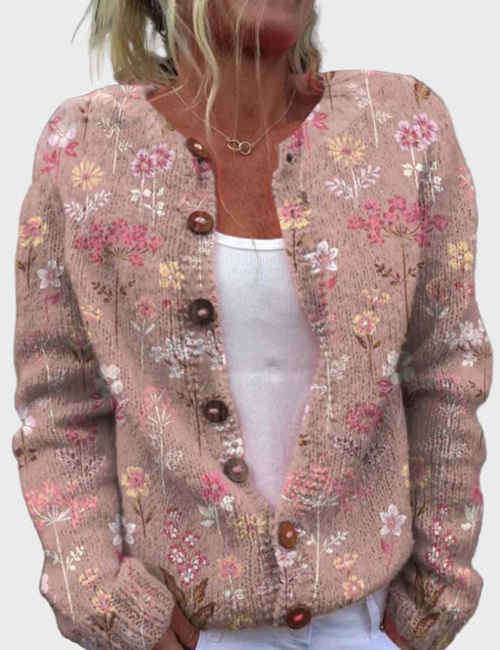 Cozy Floral Knit Vest