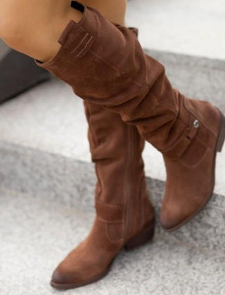 Botas de ante de caña alta