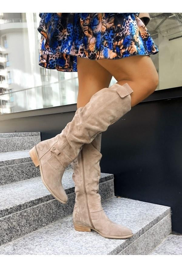 Botas de ante de caña alta