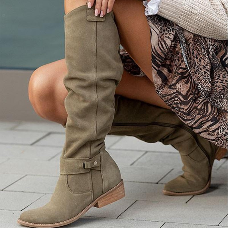 Botas de ante de caña alta