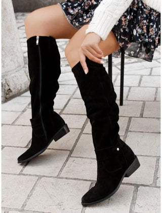 Botas de ante de caña alta