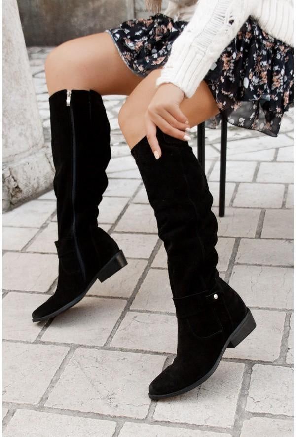 Botas de ante de caña alta
