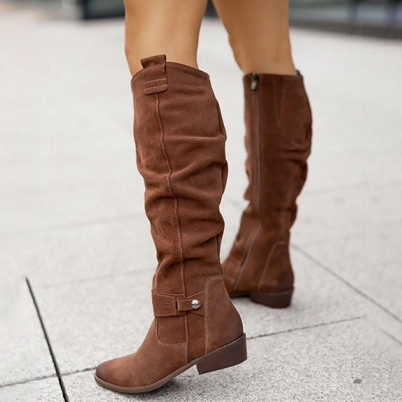 Botas de ante de caña alta