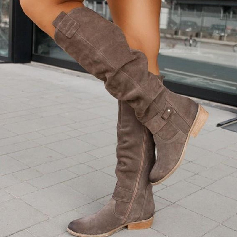 Botas de ante de caña alta