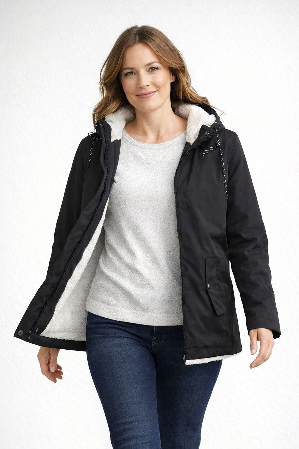 Chaqueta impermeable con forro de borreguito
