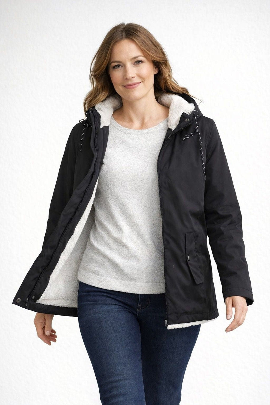 Chaqueta impermeable con forro de borreguito