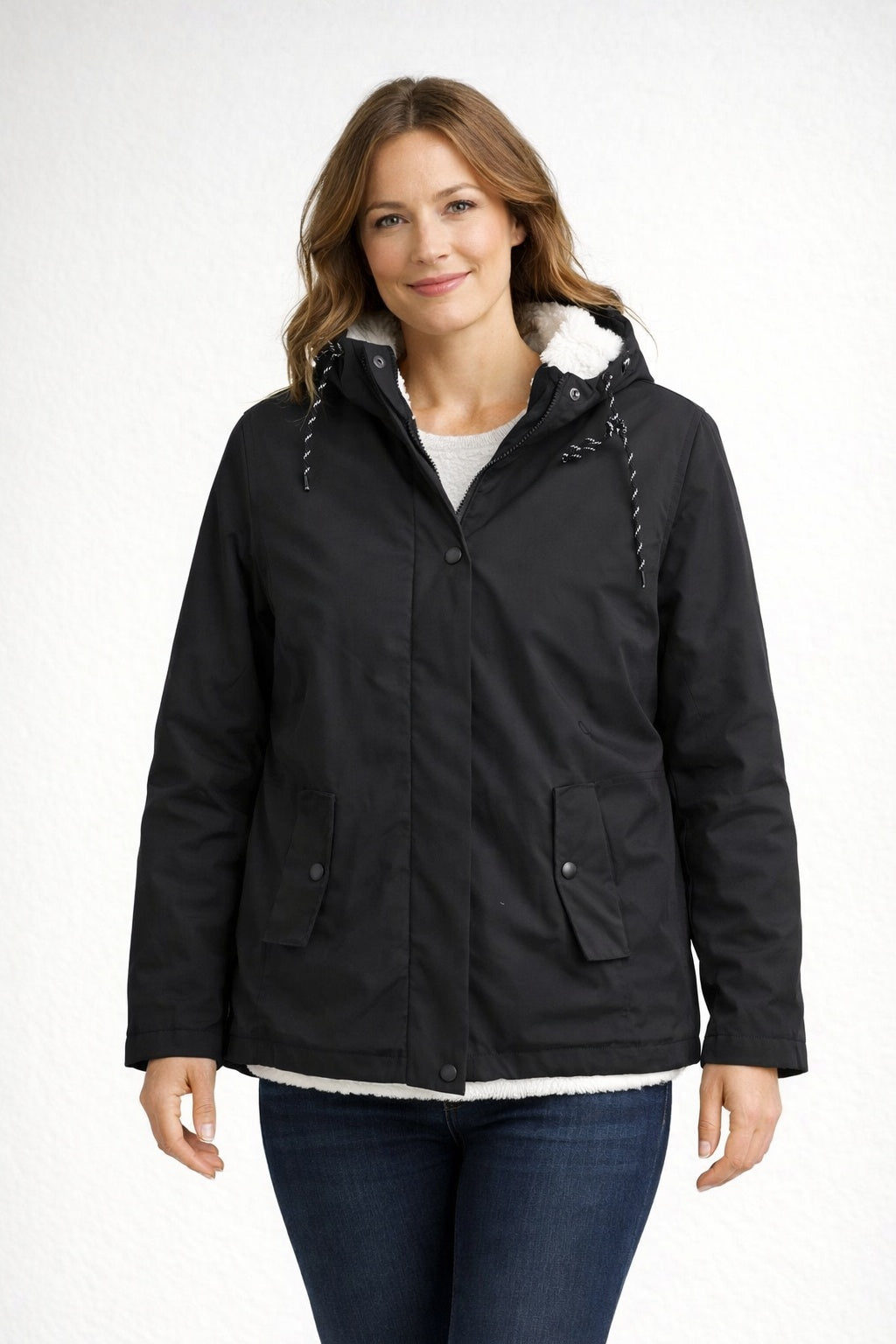 Chaqueta impermeable con forro de borreguito