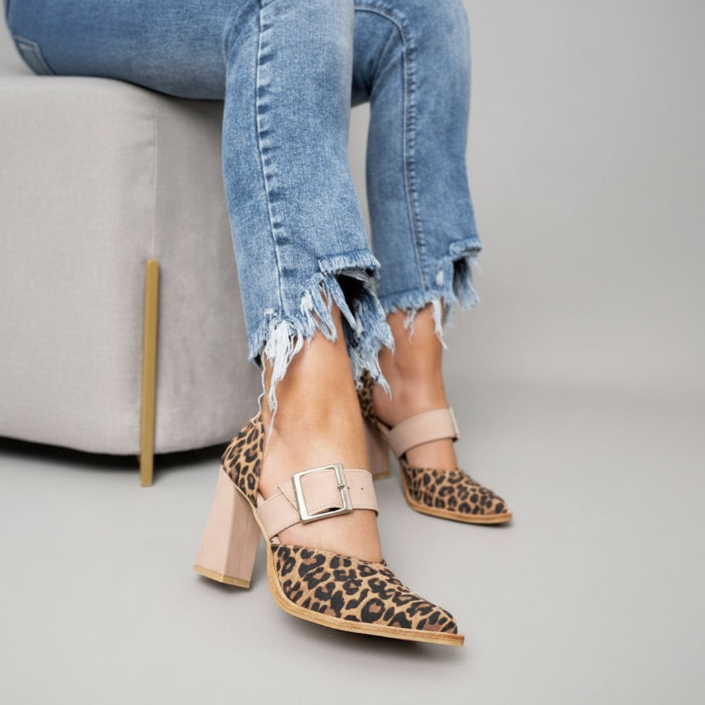 Azucena™ | Tacón Alto con Diseño de Leopardo