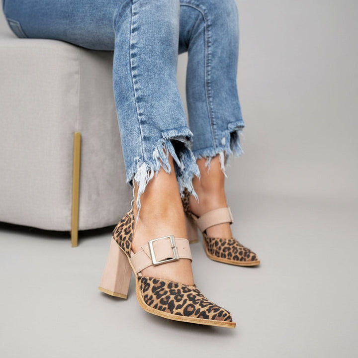 Azucena™ | Tacón Alto con Diseño de Leopardo