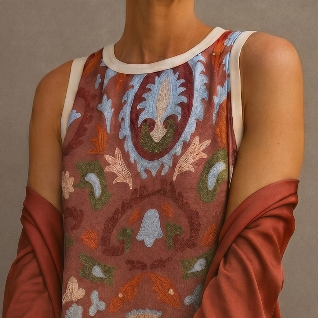 Conjunto de vestido largo femenino con chaleco abierto a juego