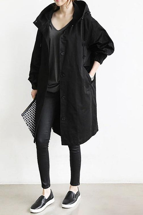 Chaqueta larga con capucha