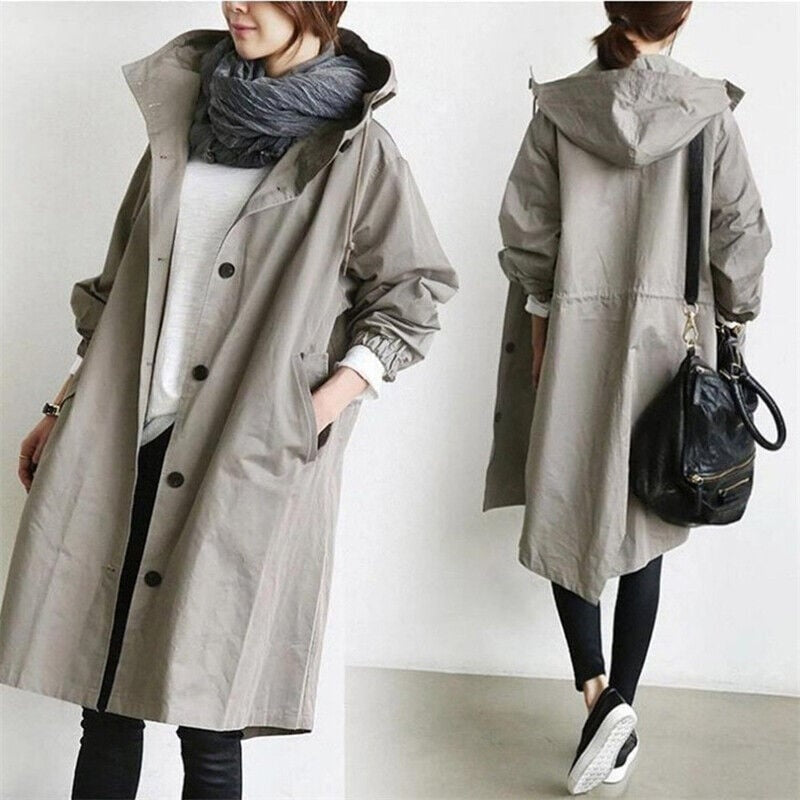 Chaqueta larga con capucha