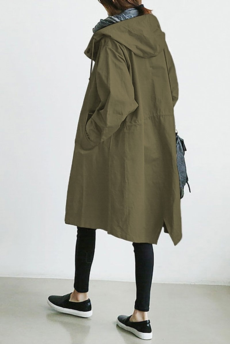 Chaqueta larga con capucha