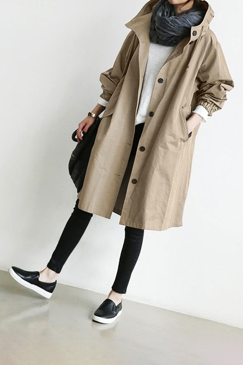 Chaqueta larga con capucha
