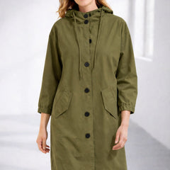 Chaqueta larga con capucha