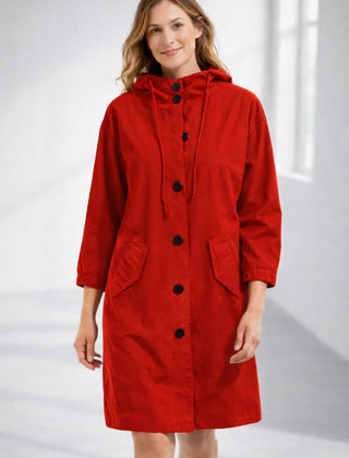 Chaqueta larga con capucha