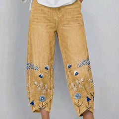 Brígida · Pantalones Casual con Bordado Floral - Raúl & Sara Madrid