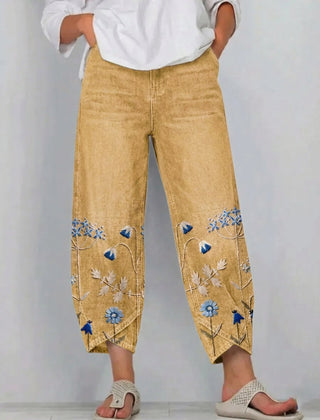 Brígida · Pantalones Casual con Bordado Floral - Raúl & Sara Madrid