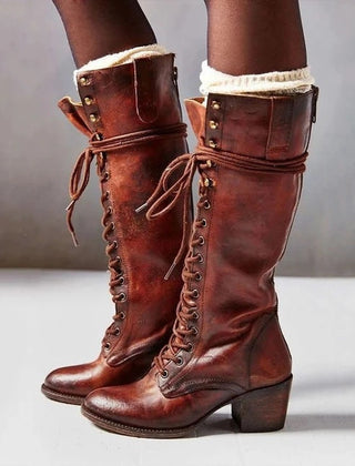 Botas de piel de caña alta