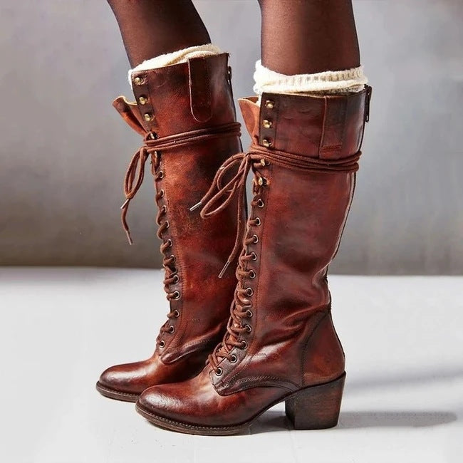 Botas de piel de caña alta