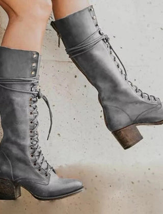 Botas de piel de caña alta