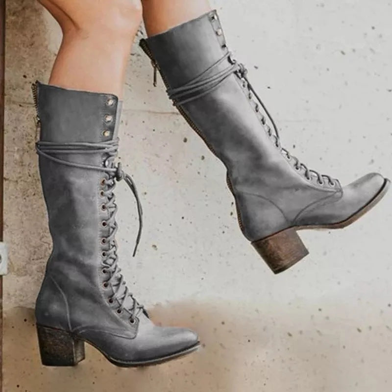 Botas de piel de caña alta